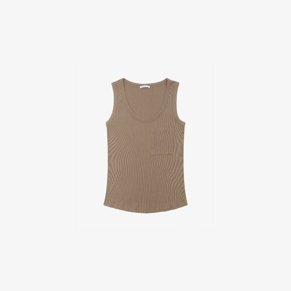ZARA Basic Ribbed Tank Top (Camel/Tan) - Picture 1 of 2